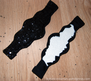 Armbands covered in sequinned fabric