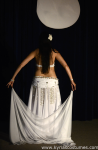 Bellydance Moon Goddess performance, back view